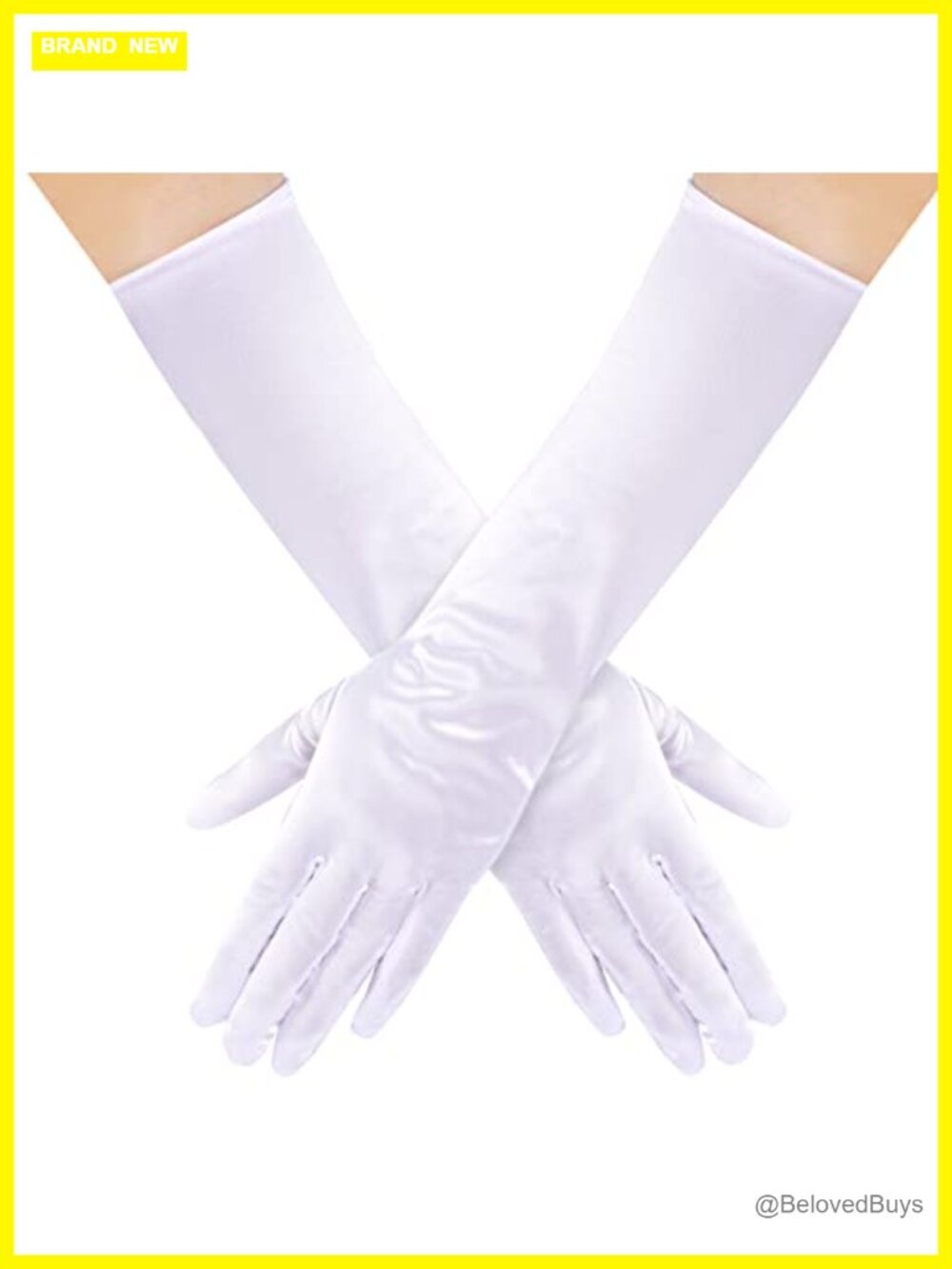 Satin Gloves Stretchy Elbow Length 20s Opera Party Wedding 15 Inch Classic